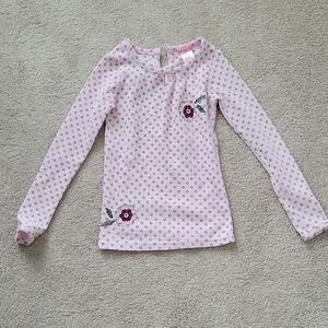 Cat & Jack Light Pink Long-Sleeve Floral Embroidered Tee